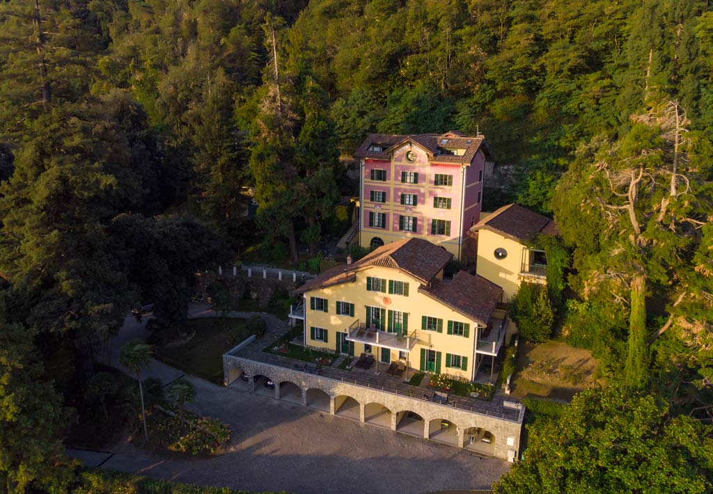 Panoramic view of Lake Maggiore from Relais Casali della Cisterna, a hotel in Belgirate